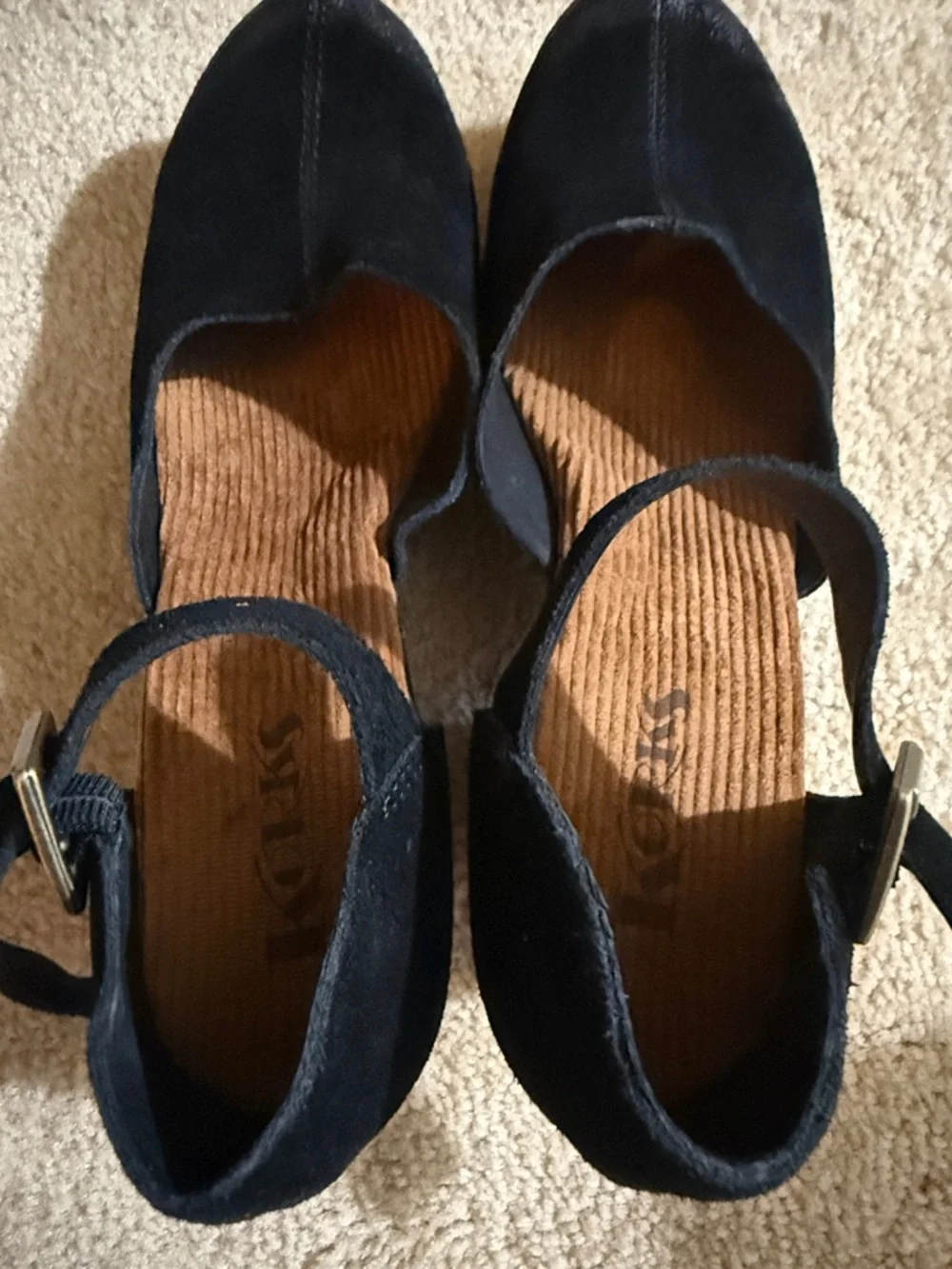 Korks Evah Women's Black Suede Ankle-Strap Heels size 9.5